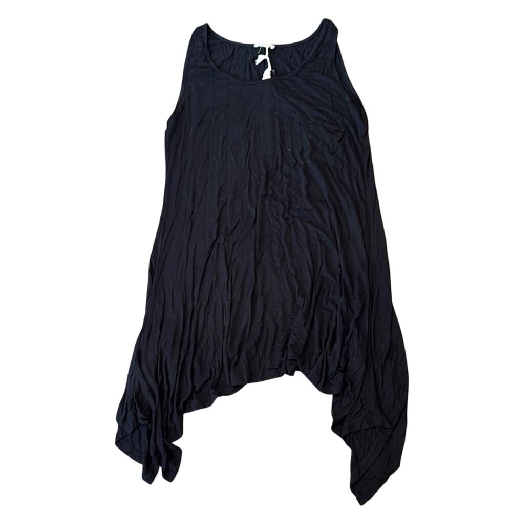 Mystree Women's Sleeveless Hi Lo Tunic Top Black Size L